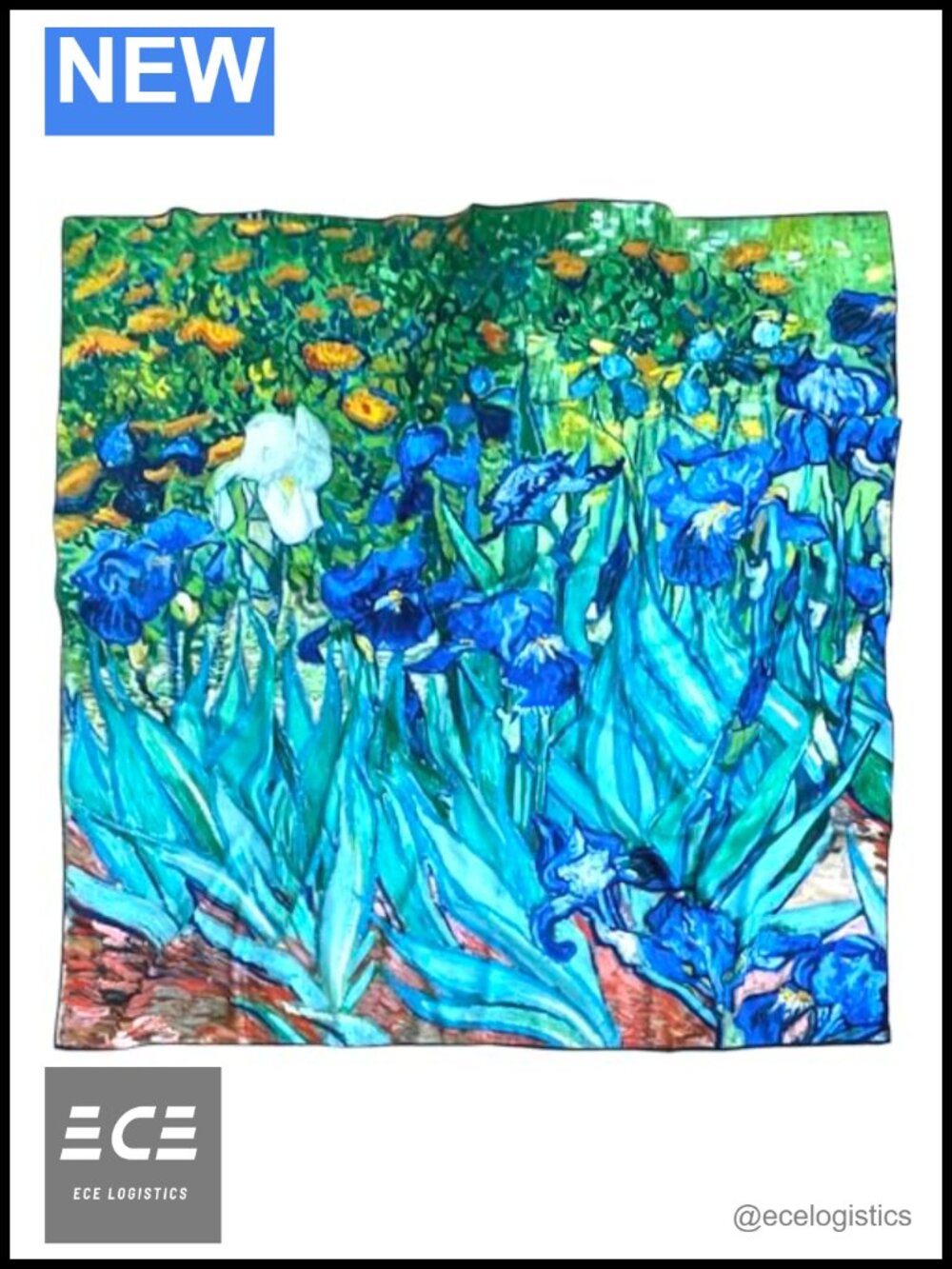 Women's Pashmina Wrap Scarf 100% Polyester Oil Painting 51x51 Inch Oversized